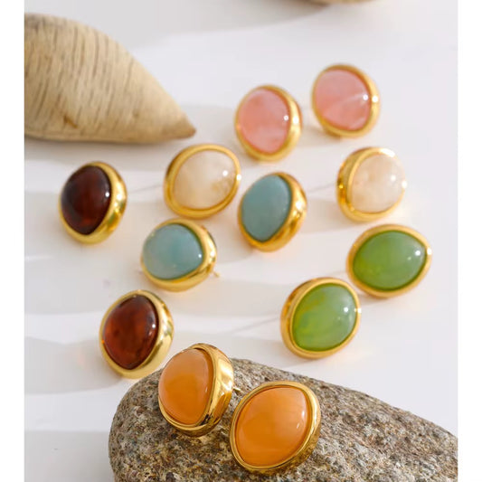 Blue Pear Shape Studs