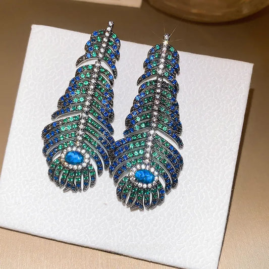 Sapphire Leaf Luxe Earrings