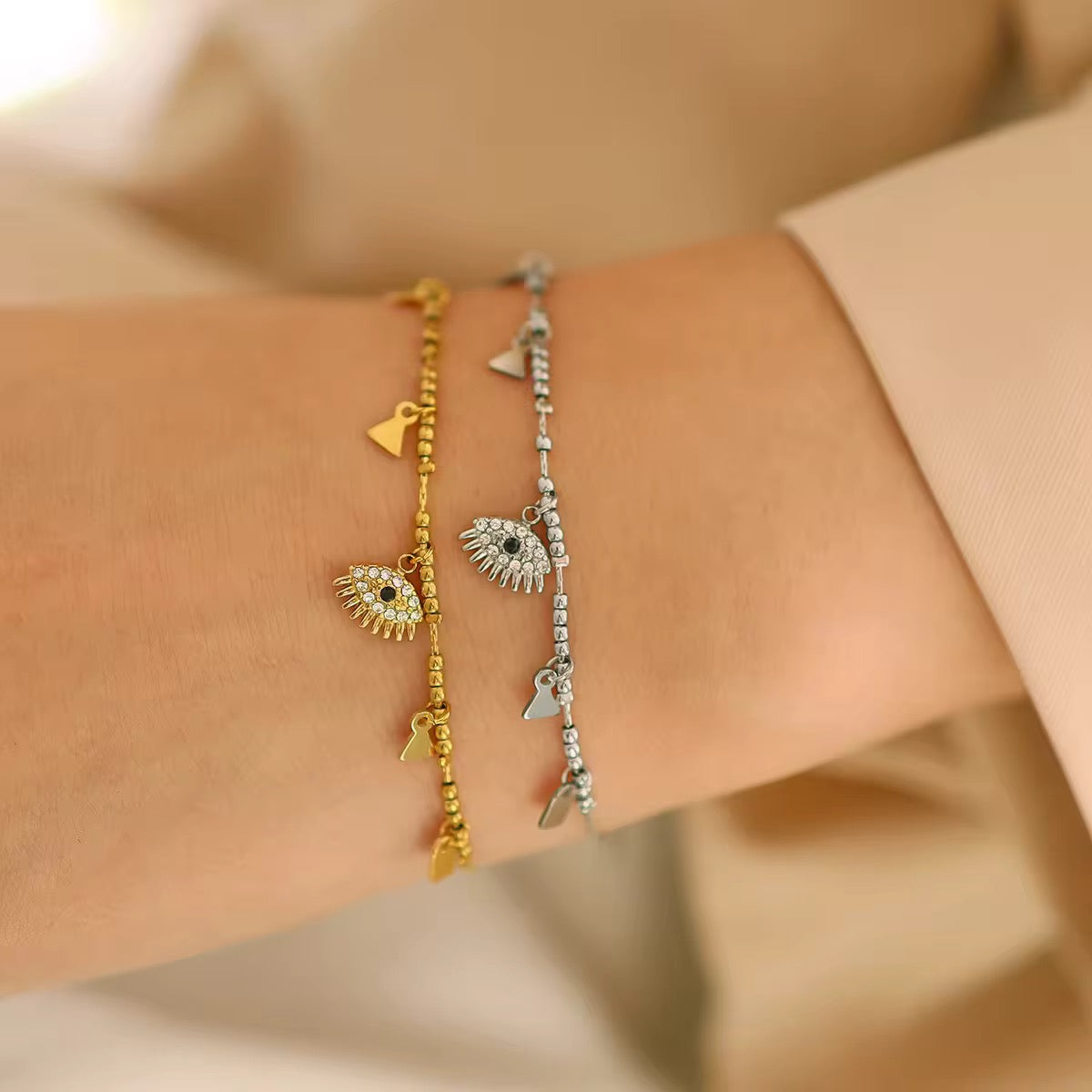 Triangle Evil Eye Bracelet
