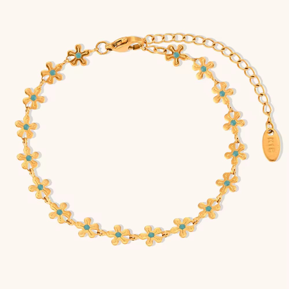 Blue Enamel Daisy necklace