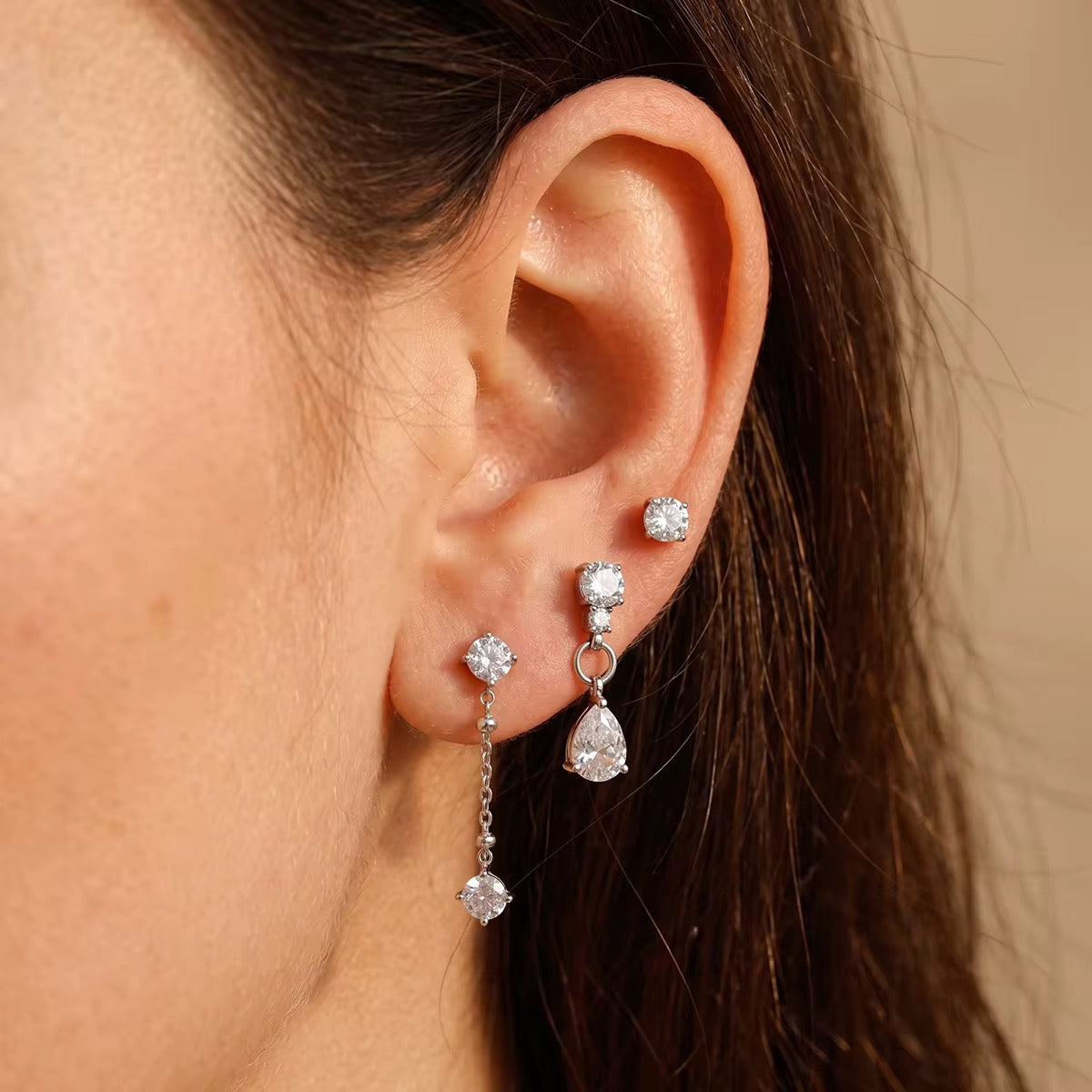 A17 Silver Tear Hoops (Pack of 3)