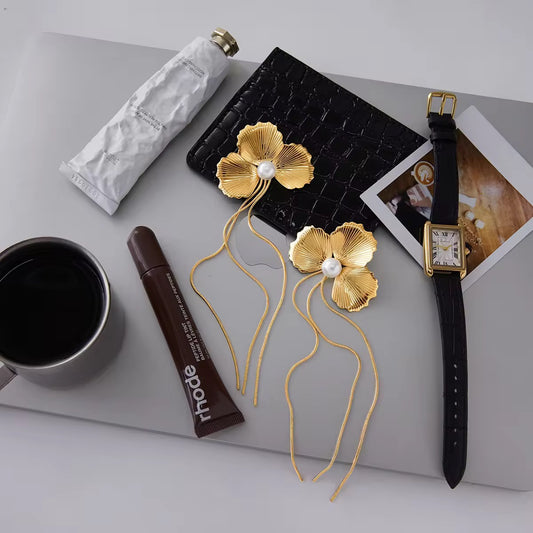 Extra Long Floral Studs