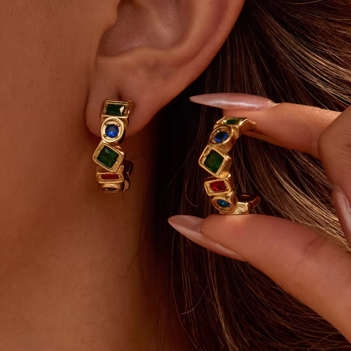 Multicolor Half Hoops