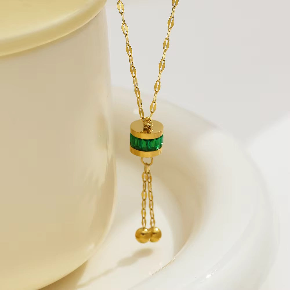 Green Tassel Necklace