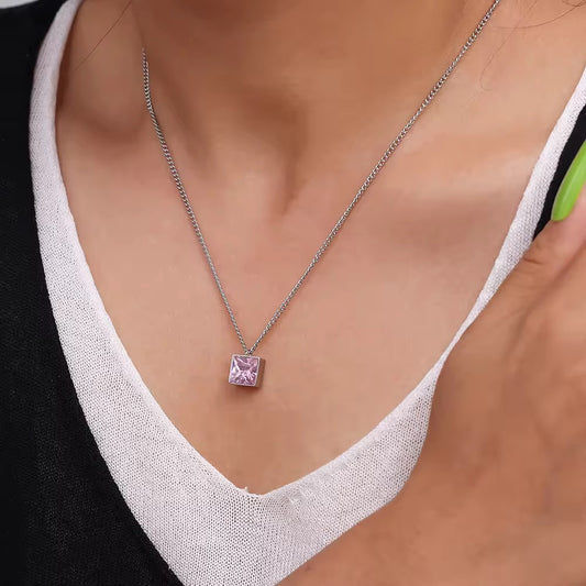 Pink Silver Necklace