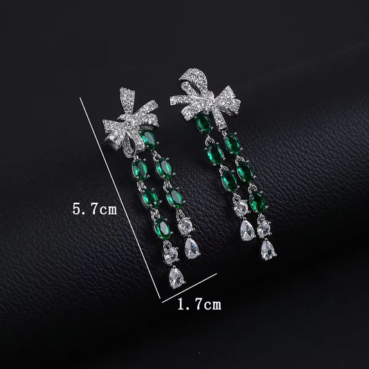 Bow Green Luxe Earrings