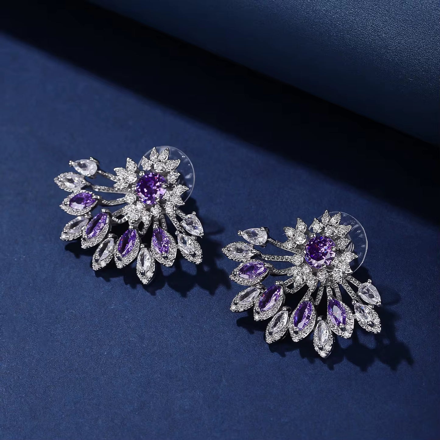 Purple Feather Luxe Studs