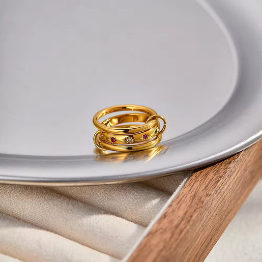 Rainbow Trilink Ring