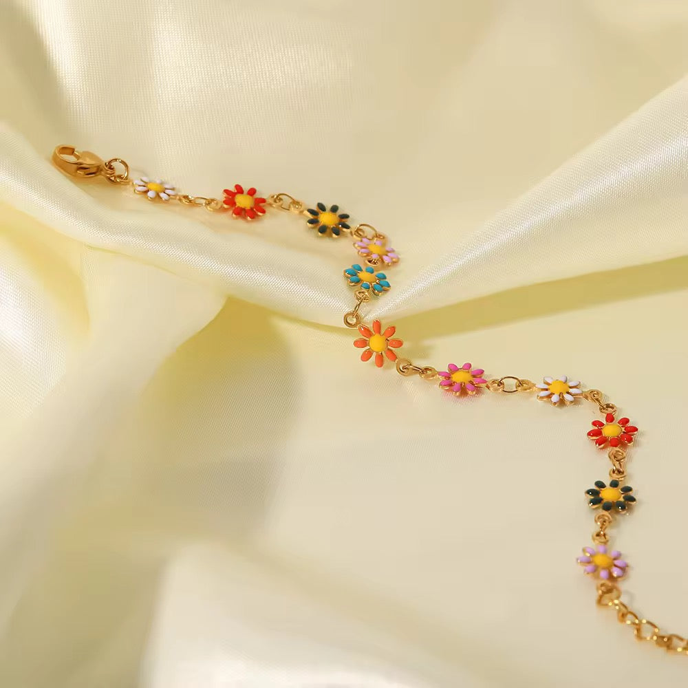 Rainbow Daisies Bracelet
