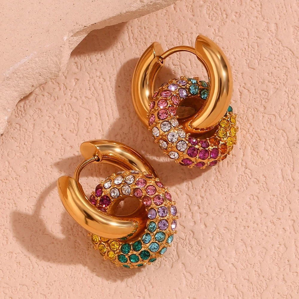 Rainbow Noir Hoops