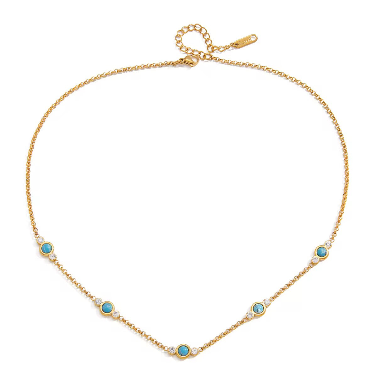 Turquoise Zirconia Necklace