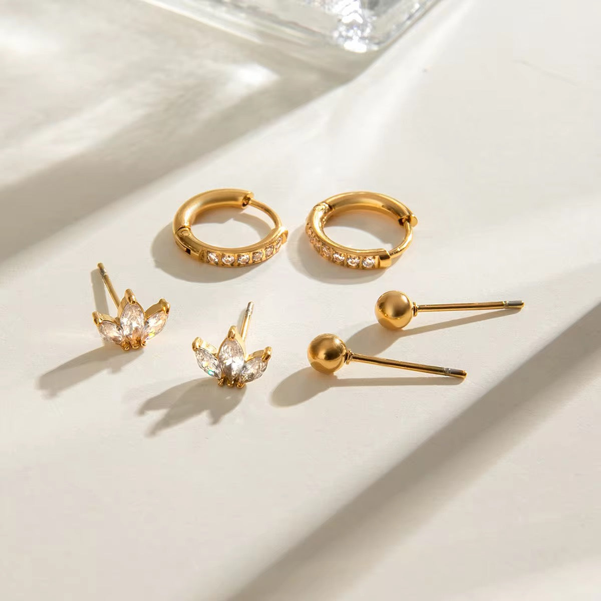 A02 Dainty Studs Hoops Pack