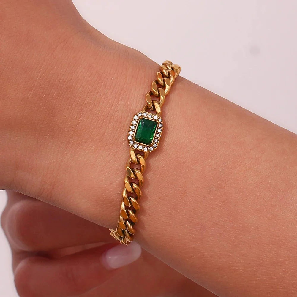 Green Square Bracelet