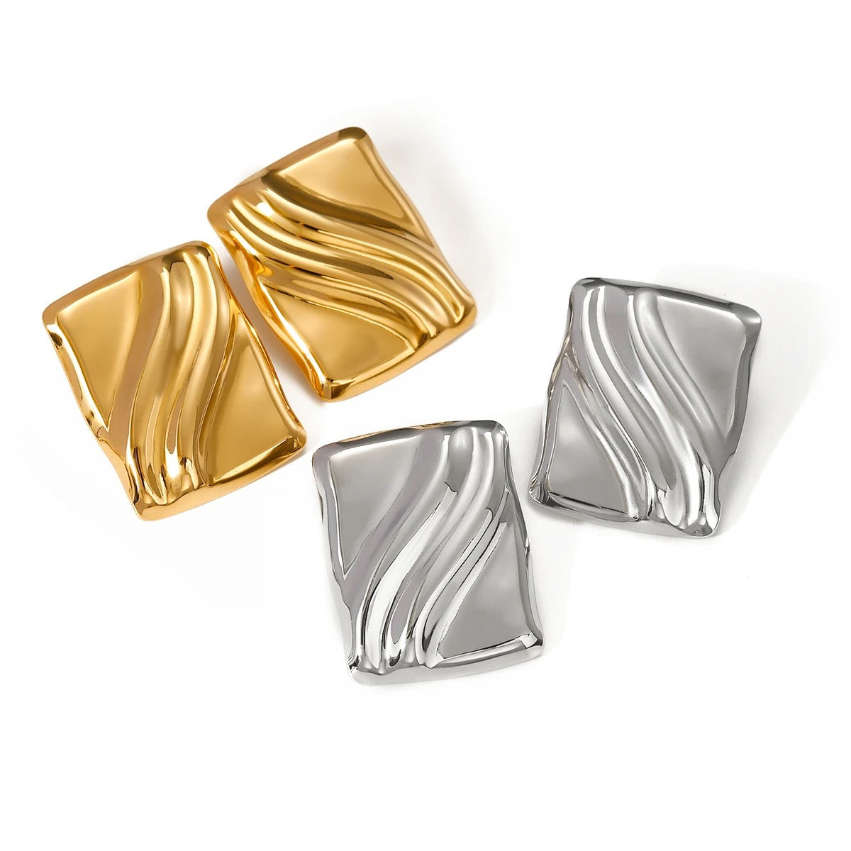 Wavy Long Studs