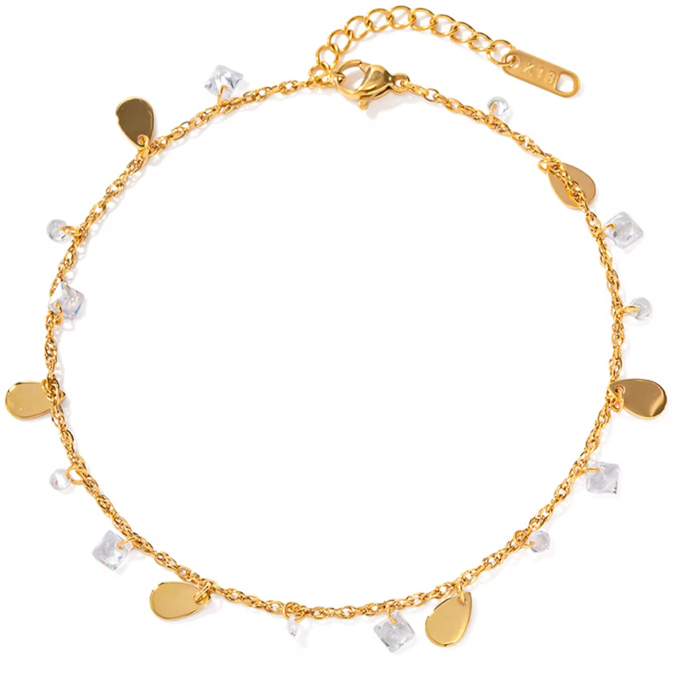 White Crystal Anklet