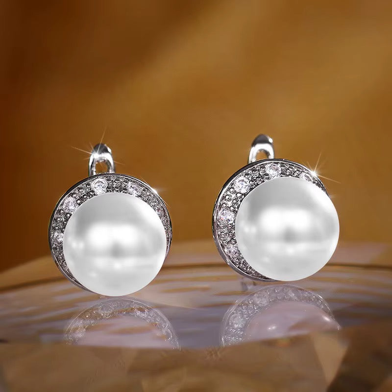 White Rose Pearl Studs