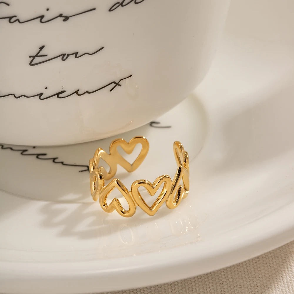 Mini Hearts Open Rings