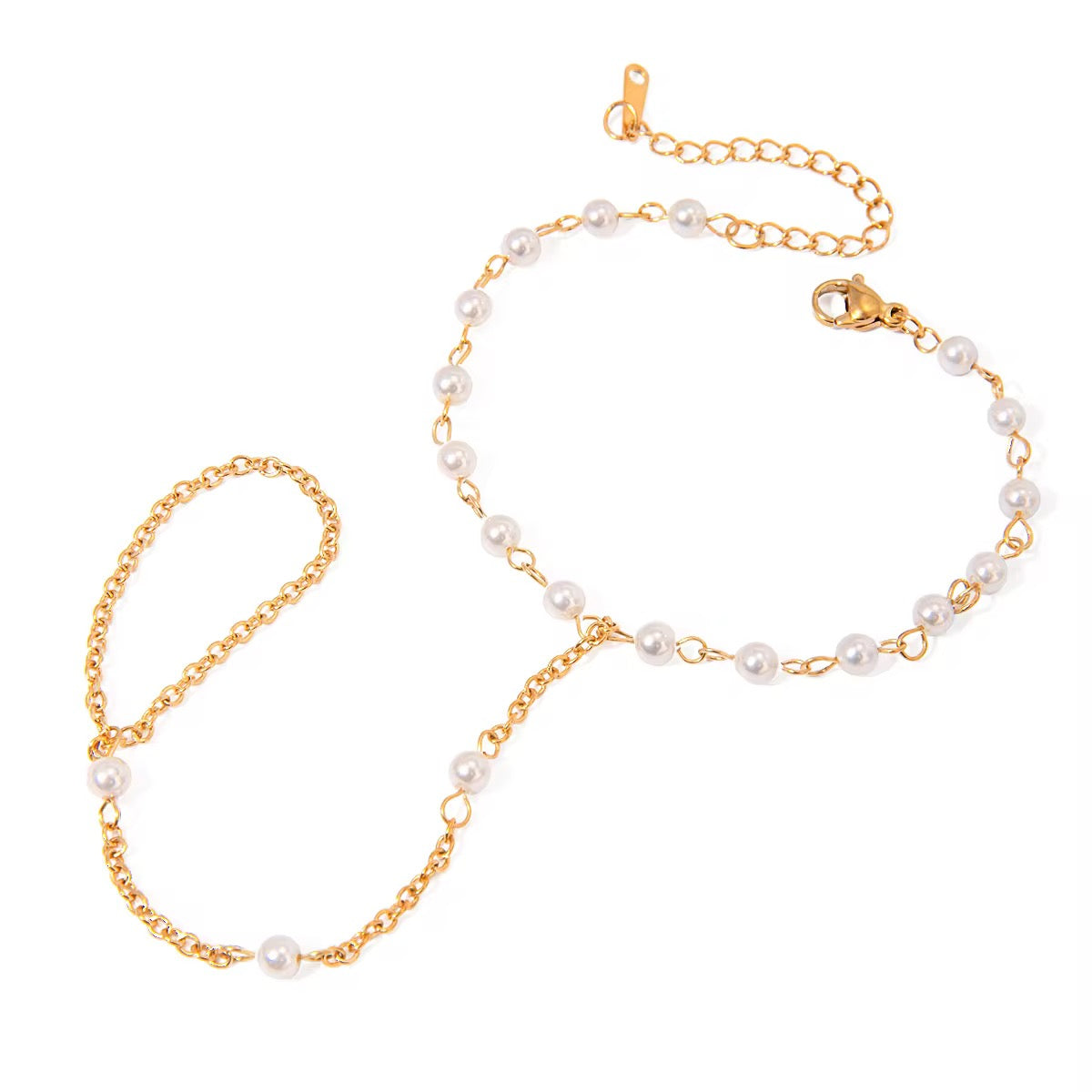 Pearl Hand Chain Bracelet