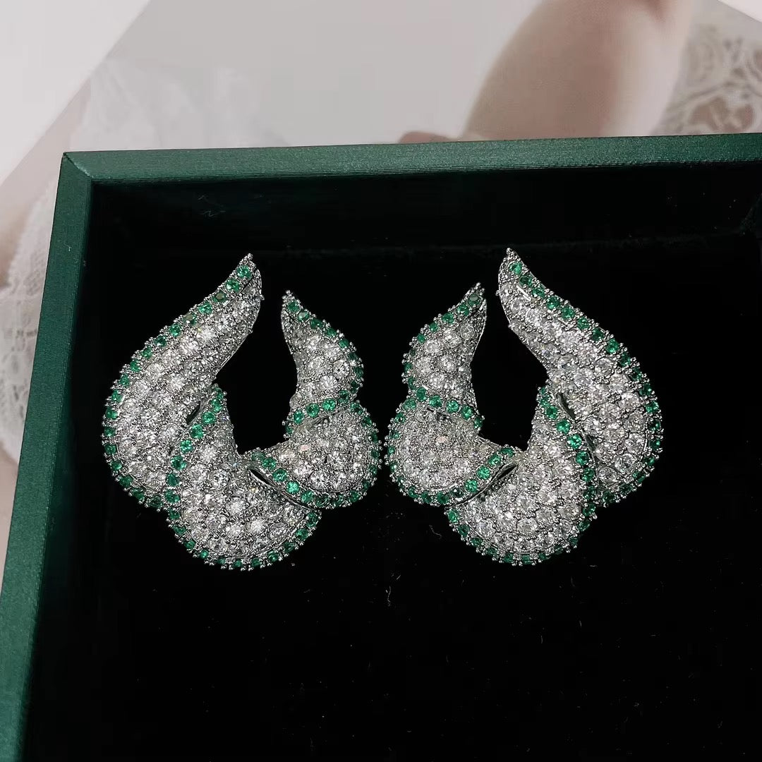Emerald Twister Luxe Studs