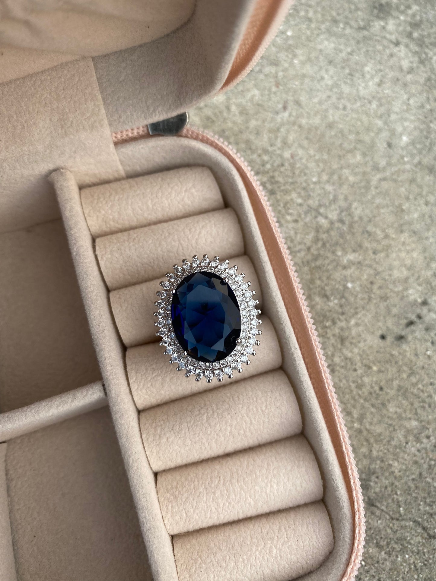 Sapphire Oval Ring (Adjustable Size)
