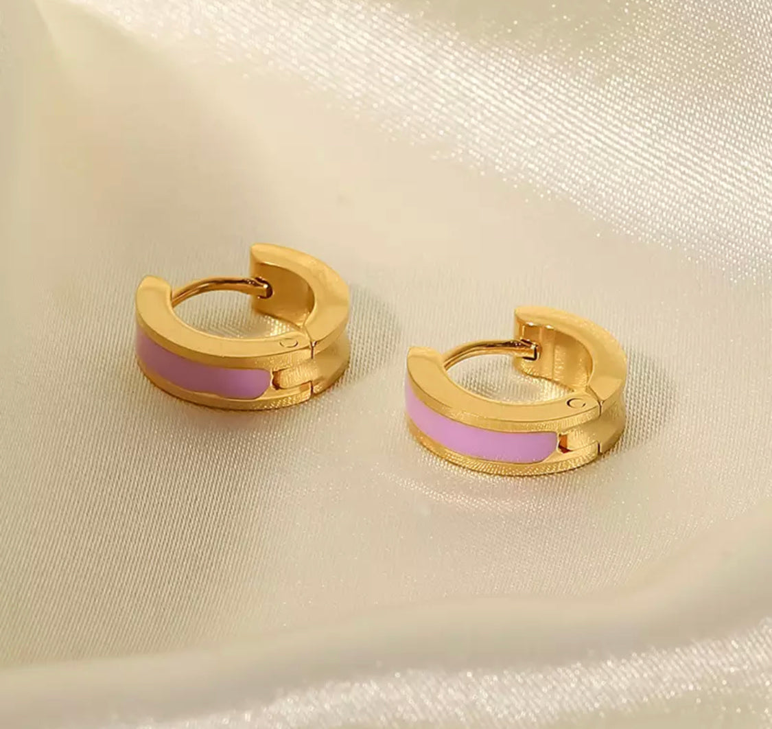 Lilac mini Hoops