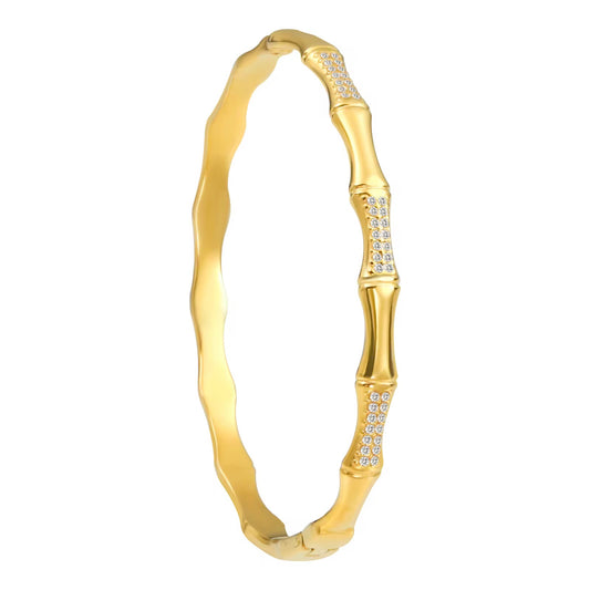 Zirconia Bamboo Bangle