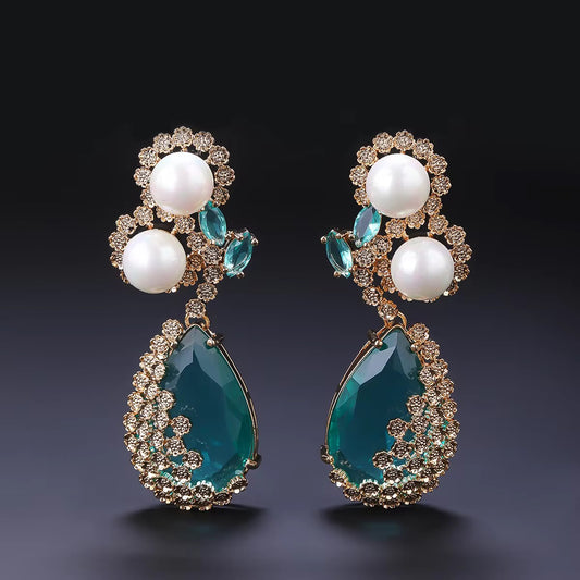 Emerald cocktail Earrings