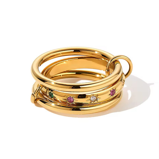 Rainbow Trilink  Ring