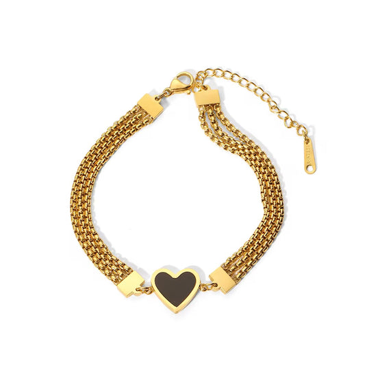 Black Big Heart Bracelet