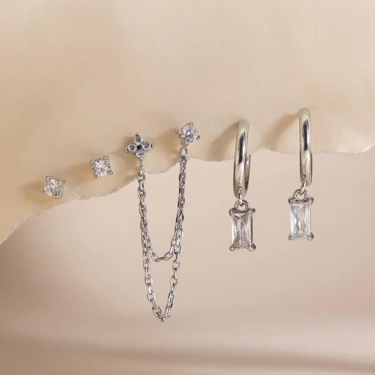 Silver A21 Dangling Hoops Pack