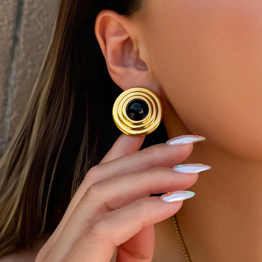 Black Swirl Studs