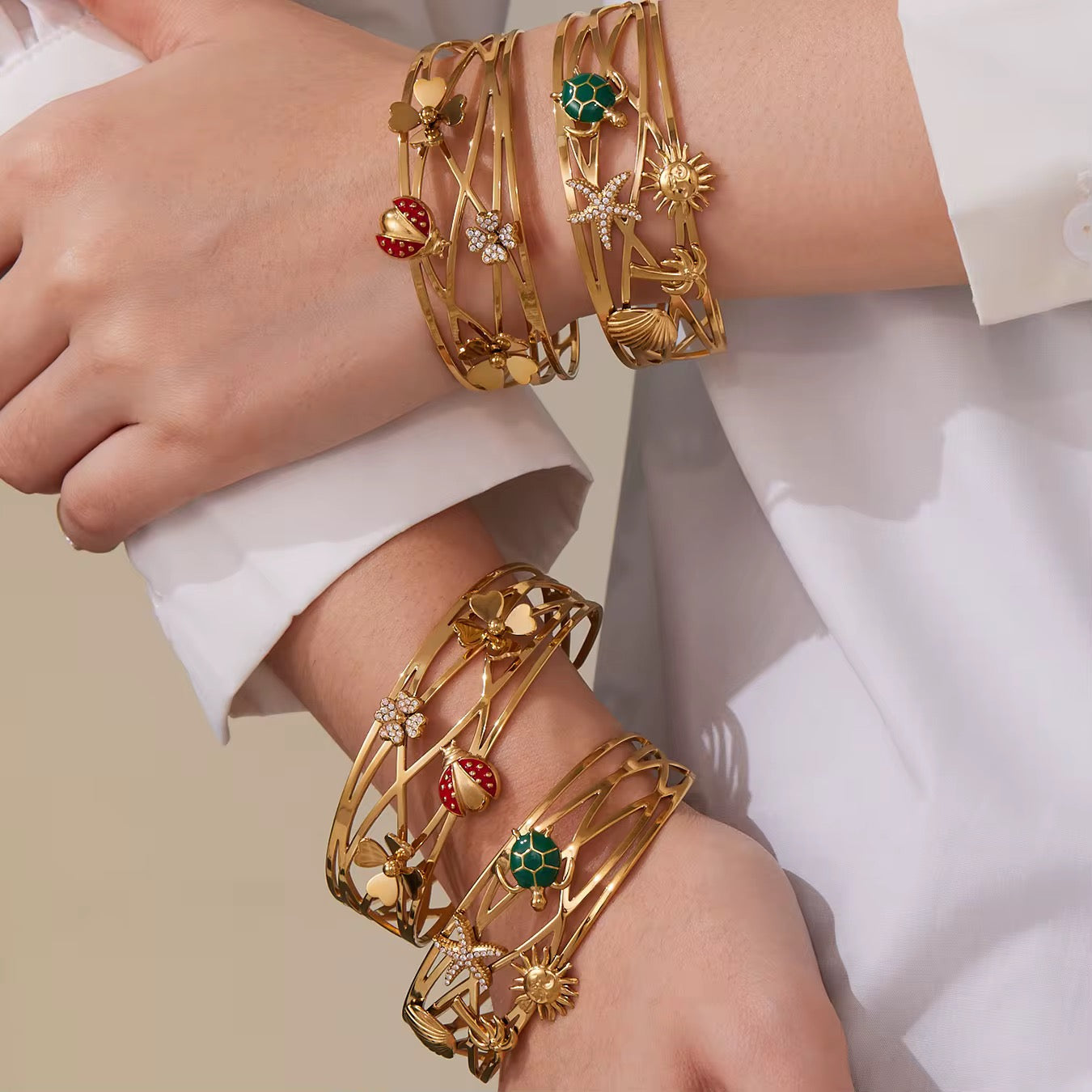 Green LadyBug Bangle