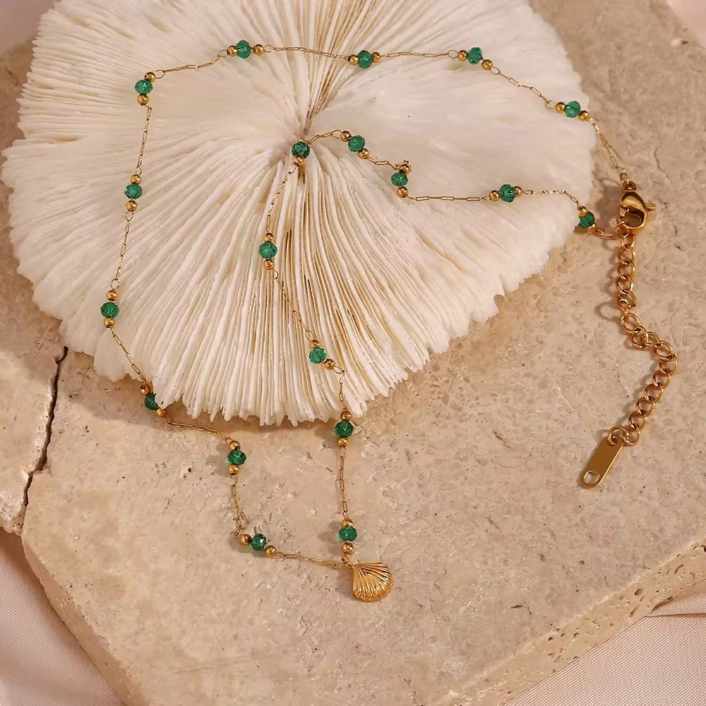 Shell Emerald Necklace