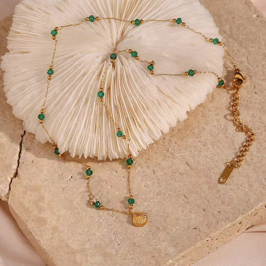 Shell Emerald Necklace