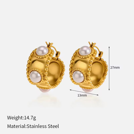Monet Pearl Hoops