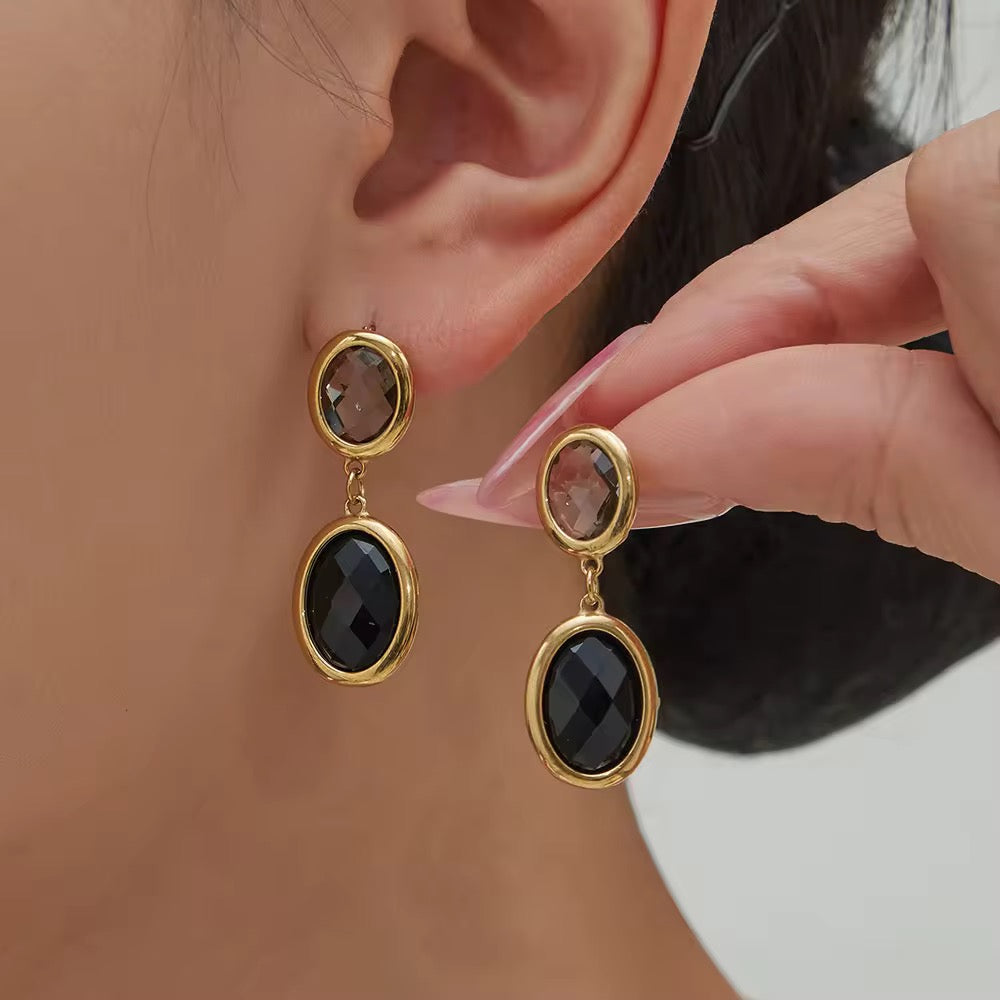 Grey Black Earrings