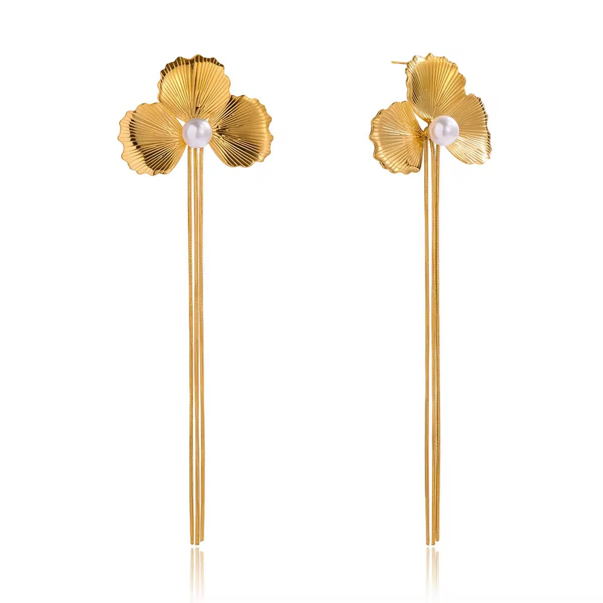 Extra Long Floral Studs