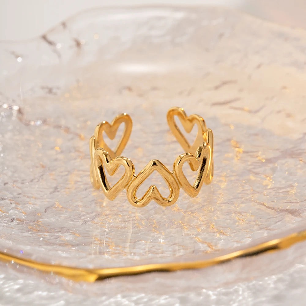 Mini Hearts Open Rings