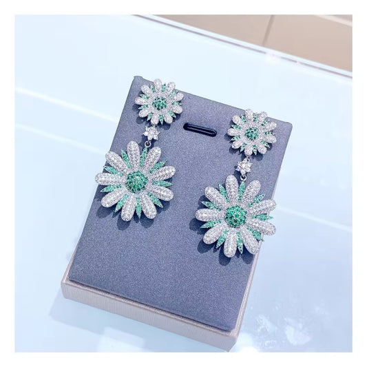 Emerald Luxury Magnolia Earrings