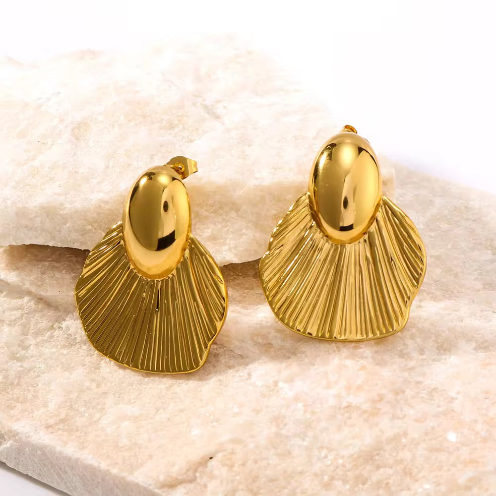 Gold Fishtail Studs