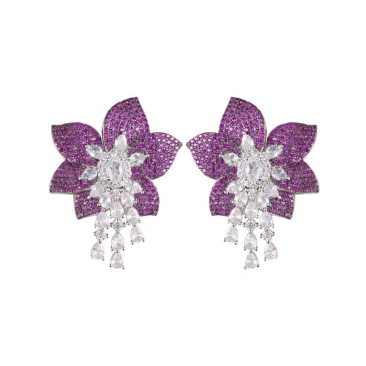 Fuchsia Flower Luxe Studs
