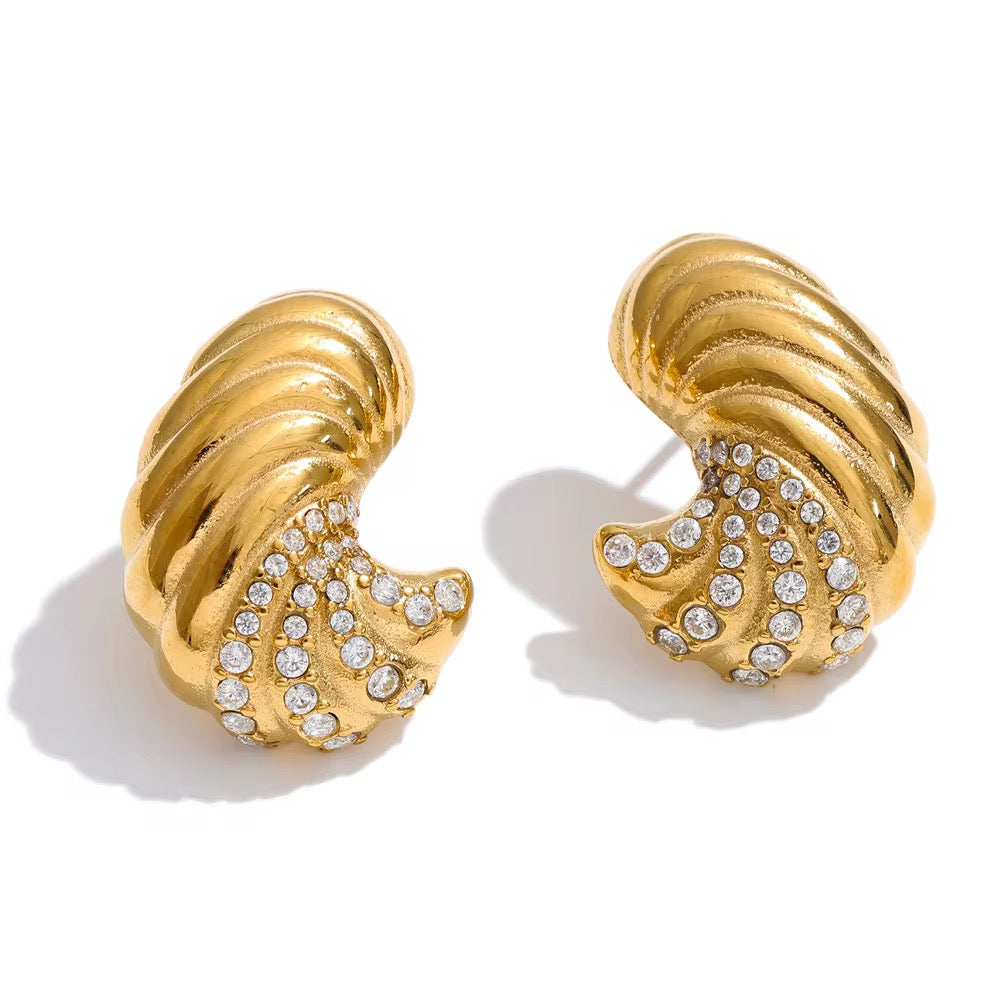 Zirconia Croissant Studs