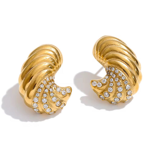 Zirconia Croissant Studs