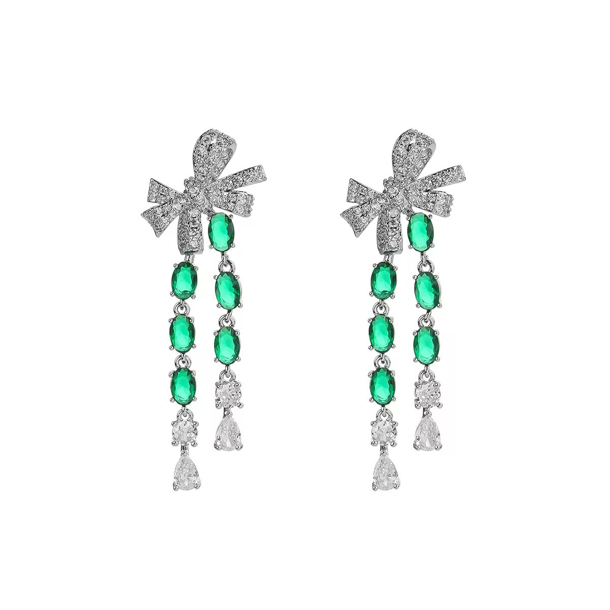 Bow Green Luxe Earrings