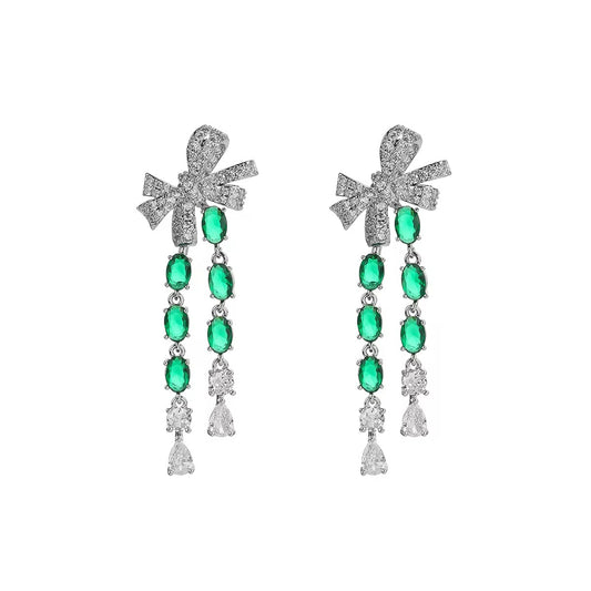 Bow Green Luxe Earrings