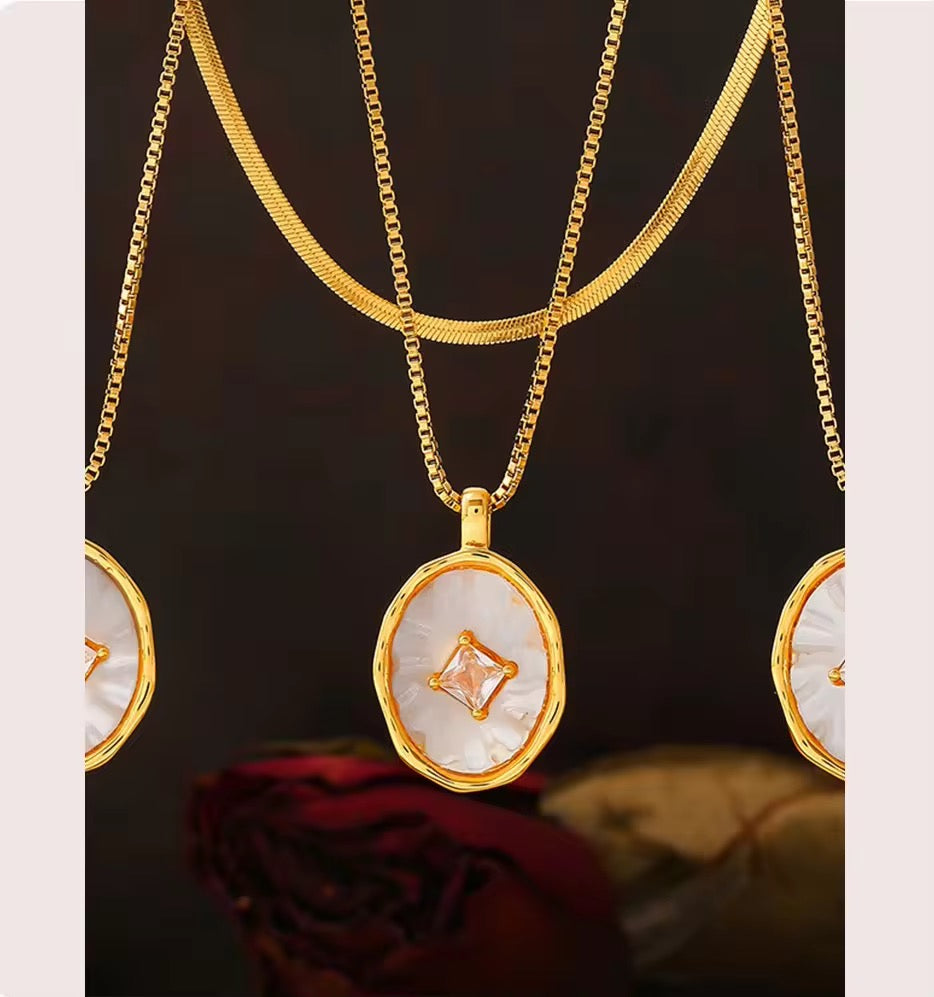 White Shell Double Layer Necklace
