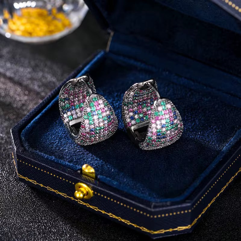 Midnight Mosaic Luxe Hoops