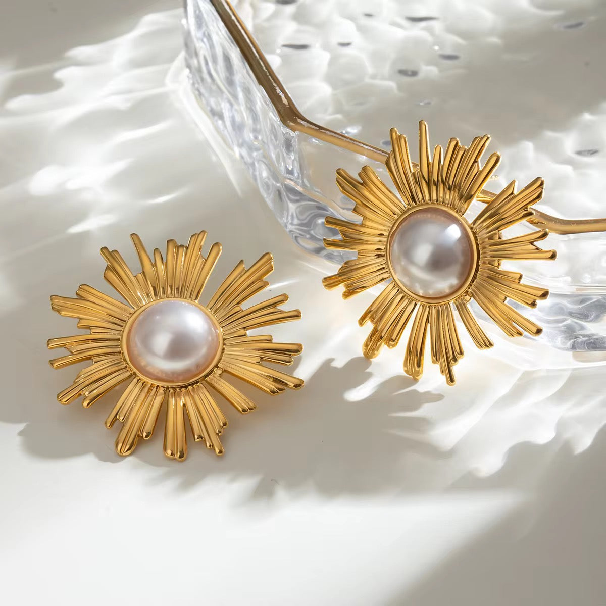 Big Faux Pearl Earrings