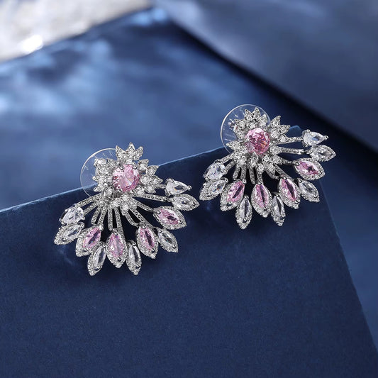 Pink Feather Luxe Studs