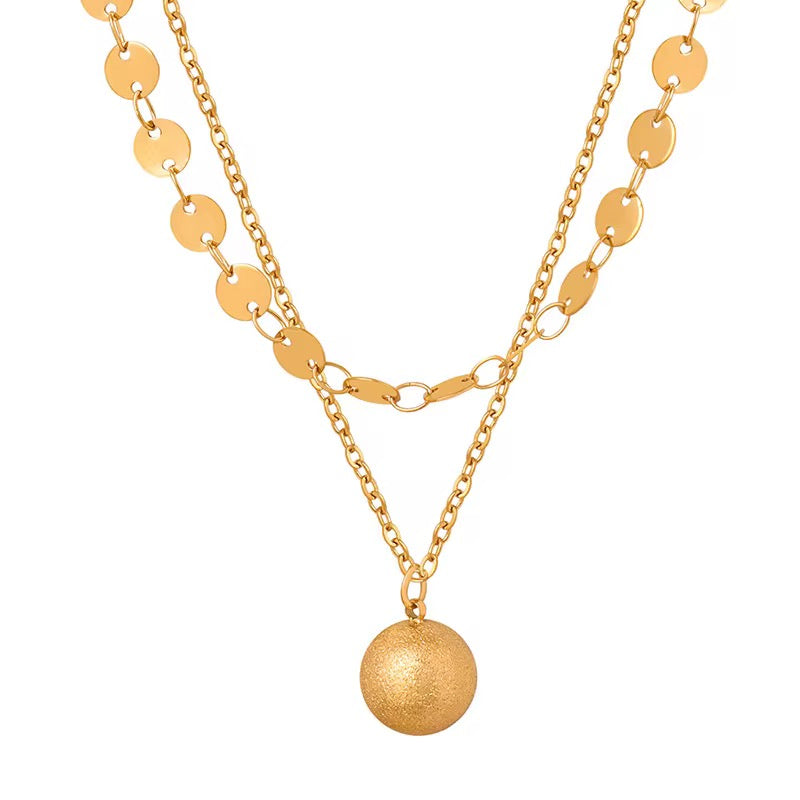 Frosted Double Layer Necklce